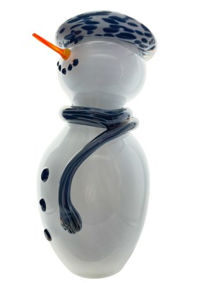 Snowman with Black and White Leopard Print Beret_Side View8